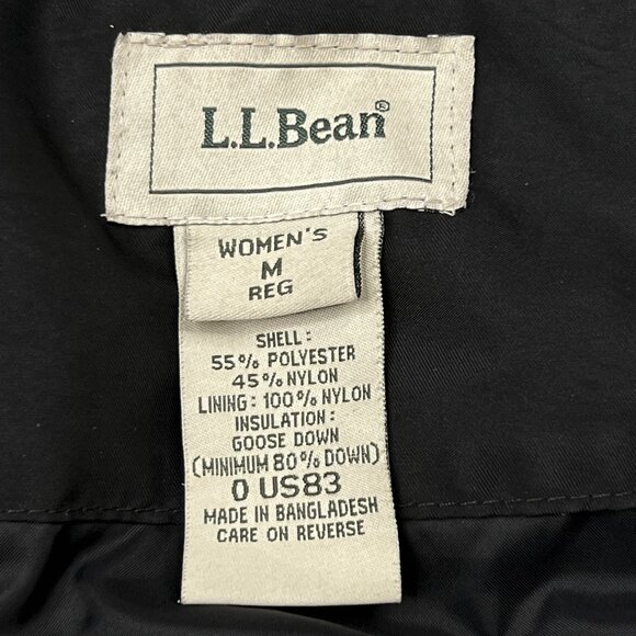 L.L. Bean Y2K Vintage Goose Down Puffer Black Hooded Parka Winter Jacket Size M - Picture 7 of 7